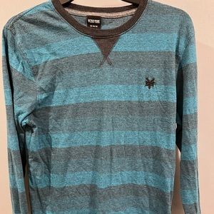 Zoo York Striped Blue Long Sleeve Shirt Medium
